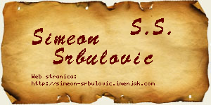 Simeon Srbulović vizit kartica